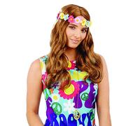 Fun Shack Parrucca Hippie Donna Castana, Parrucca Anni 70, Parrucche Carnevale Donna