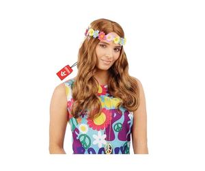 Fun Shack Parrucca Hippie Donna Castana, Parrucca Anni 70, Parrucche Carnevale Donna