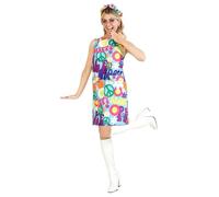 Fun Shack Vestito Hippie Donna - Costume Anni 70 per Carnevale, Abito Vintage Donna per Feste e Party a Tema, S