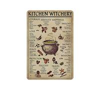 Fun Spice And Cooking Herbs Witchcraft Witch Poster Metal Sign Art Wall Plaque Decor Infografica Poster Iron Painting Cartello in alluminio per School Education Farm Men Cave Bar Yoga Outdoor Decor 8x