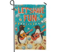 Fun Summer Penguins Vibrant Beach Themed Bandiera Da Cortile Stagionale Bandiera Vacanza Decorative Bandiere Per Dormitorio Prato Casa 30X45Cm