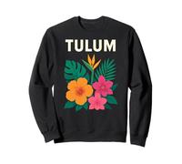 Fun Tulum Mexico Summer Adventure, Design con Fiori Tropicali Felpa