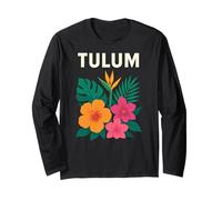 Fun Tulum Mexico Summer Adventure, Design con Fiori Tropicali Maglia a Manica