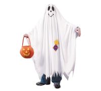 Fun World Amichevole Fantasma Poncho Tunica Spooky Divertente Viso Costume 9705