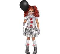 Fun World Carnevil - Costume da clown per bambine (12-14 anni), Carnevile (include vestito, guanti, calze, polsini con volant per stivali)