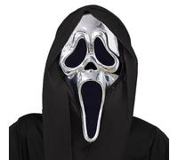 Fun World Maschera da urlo cromata, accessorio per costume di Halloween