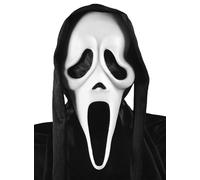 Fun World - Maschera originale Scream GhostFace con cappuccio, accessorio per costume horror per adulti, Halloween e festa spaventosa