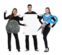 Fun World Rock, Carta, Forbici (Set di 3) Roccia, Costume, Multi, Men up to 6/200 lbs… Womne Size 4-14 (Pacco da 3) Unisex-Adulto