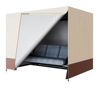 Funabridge Copertura per dondolo da giardino a 3 posti, tessuto Oxford 420D, ricambio impermeabile per altalena da esterno, design con doppia cerniera, beige, 219 x 124 x 170 cm