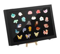 Funabridge Grande contenitore per esposizione di pin, contenitore antipolvere dell'organizzatore dei gioielli con la chiara finestra, cornice di esposizione del distintivo dello smalto, 13.8×9.4×1.9