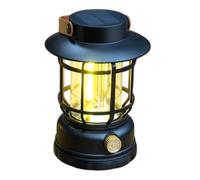 Funabridge Lanterna solare da campeggio a LED, doppia batteria, ricarica rapida di tipo C, durata di 48 ore, luce impermeabile per tenda, design retrò, all'aperto, giardino e emergenza