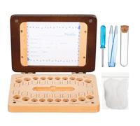 Funabridge Scatola di legno dei ricordi dei denti con scheda di profilo, custodia di memoria per denti persi, cornice per l'organizzatore del primo dente