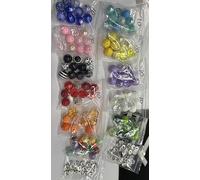 Funabridge Set di 180 perline colorate rotonde in acrilico, perline distanziatrici per penne, collane, ciondoli, bracciali, orecchini, fai da te