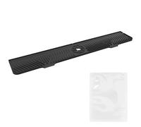 Funabridge Tappetino antiscivolo in silicone per lavello da cucina, lungo 83 cm, con foro di scarico centrale, nero