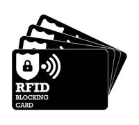 Funalix 4 pezzi RFID Blocker Card NFC Protezione della carta altamente efficace contro il volo Dati digitali schermo elettromagnetico Protezione a 360 ° per carte di credito e passaporti (nero)