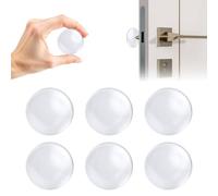 Funalix Fermaporta da parete, in silicone, rotondi, autoadesivi, riutilizzabili, per pareti, armadi, tavoli e sedie (trasparente/40 x 8 mm)