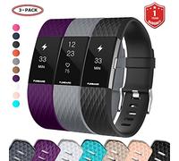 FunBand Cinturino compatibile con Fitbit Charge 2, edizione classica, in morbido silicone, cinturino sportivo regolabile, accessorio di ricambio, compatibile con Fitbit Charge 2, Small(5,5"-6,7