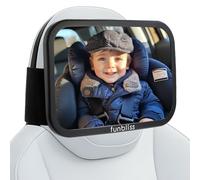 Funbliss Specchio Auto Neonato Sedile Posteriore - Specchietto Retrovisore Bambini per Auto Con Testiera Fissa, 360° Rotazione,Compatibile Con Tesla E Altre Vetture