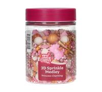FunCakes 3D Sprinkle Medley Codette di Zucchero, Princess Charming, 70 g | Buon Gusto, Perfetto per Decorare Gelati, Torte, Cupcake, Cake Pop, Donut e Biscotti, Mix di Codette di Zucchero
