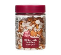 FunCakes 3D Sprinkle Medley Codette di Zucchero, Wedding Bells, 70 g | Buon Gusto, Perfetto per Decorare Gelati, Torte, Cupcake, Cake Pop, Donut e Biscotti, Mix di Codette di Zucchero
