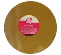 FunCakes Cake Drum Round Ø 25 cm - Shimmering Gold: Rotondo Base Rigida per Torte Professionale, Supporto Riutilizzabile per Presentazione Pasticceria, Alta Qualità, 12 MM, 1 Pezzo