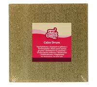 FunCakes Cake Drum Square 33 cm - Gold: Quadrato Base Rigida per Torte Professionale, Supporto Riutilizzabile per Presentazione Pasticceria, Alta Qualità, 12 MM, 1 Pezzo