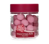 FunCakes Choco Crispy Balls Matt Pink - Perles di Cioccolato, Ottime per decorare torte, cupcake, biscotti, crostate e molto altro - Decorazione per torte - 60g