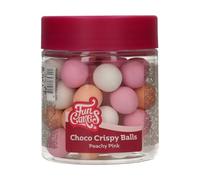 FunCakes Choco Crispy Balls Peachy Pink - Perles di Cioccolato, Ottime per decorare torte, cupcake, biscotti, crostate e molto altro - Decorazione per torte - 60g