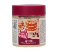 FunCakes Crema Spalmabile Crunchy White Choco Coconut - Crema Dolce al Cioccolato al Latte con Cocco Grattugiato - Perfetta per Torte, Cupcake, Biscotti, Croissant, Macaron, Pancake, Gelato - 250 g
