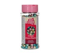 FunCakes Crispy Choco Pearls - Metallic Harlequin - Decorazioni di Cioccolato Commestibili, Ottime per Decorare Torte, Cupcake, Biscotti e Pasticcini - Decorazione di Torte e Cupcake - 60 g