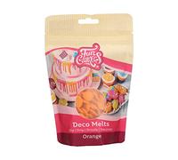 FunCakes Deco Melts Arancione - Inzuppate Sgocciolate, Spruzzate e Decorate! Sciogliere nel Microonde e Versare in Ogni Stampo. Preparare Dolci, Decorare Torte, Biscotti e Cupcake! 250 g
