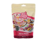 FunCakes Deco Melts Nero - Inzuppate Sgocciolate, Spruzzate e Decorate! Sciogliere nel Microonde e Versare in Ogni Stampo. Preparare Dolci, Decorare Torte, Biscotti e Cupcake! 250 g