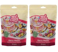 FunCakes Deco Melts Verde - Inzuppate Sgocciolate, Spruzzate e Decorate! Sciogliere nel Microonde e Versare in Ogni Stampo. Preparare Dolci, Decorare Torte, Biscotti e Cupcake! 250 g (Confezione da 2)