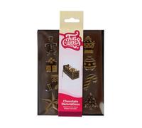 FunCakes Decorazioni di Cioccolato Oro Natale: Pronto All'uso, Perfetto per Decorare Torte e Cupcake, Deliziosi Gusti di Cioccolato - Set/12