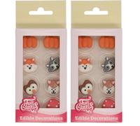 FunCakes Decorazioni di Zucchero Animali della Foresta, Pronto all'uso per decorare torte, perfetto per cupcake, muffin e altro, Edible Decorations Forest Animals - Set/8 (Confezione da 2)