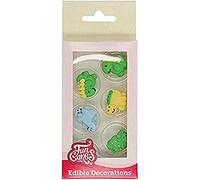 FunCakes Decorazioni di Zucchero Dinosauri: pronto per l'uso per la decorazione di torte, perfetto per cupcakes, muffin e altro, certificato senza glutine, set / 12