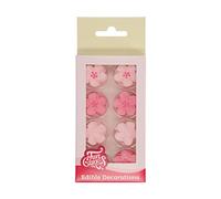 FunCakes Decorazioni di Zucchero Mix Fiori Rosa, Pronti all'Uso per la Decorazione di Torte, Facile per Cupcake, Muffin e Altro, Set e 24