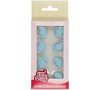 FunCakes Decorazioni di Zucchero Piedini Neonato Blu: pronto per l'uso per la decorazione di torte, perfetto per cupcakes Babyshower, muffin e altro, certificato senza glutine, set / 16