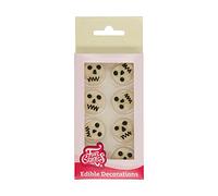 FunCakes Decorazioni in Fondant Teschi: pronti per l'uso per la decorazione di torte, perfetti per cupcakes di Halloween, muffin e altro, certificati senza glutine, set / 8