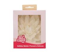 FunCakes Edible Wafer Flowers Deluxe Dahlia White Large - Fiori Commestibili Decorazioni per Torte, Cupcake e Dolci - Confezione da 1
