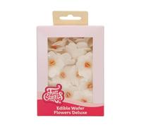 FunCakes Edible Wafer Flowers Deluxe Hydrangea White Small - Fiori Commestibili Decorazioni per Torte, Cupcake e Dolci - Confezione da 18