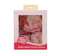 FunCakes Edible Wafer Flowers Deluxe Magnolia Pink Large - Fiori Commestibili Decorazioni per Torte, Cupcake e Dolci - Confezione da 6