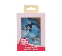 FunCakes Edible Wafer Flowers Deluxe Orchid Blue Medium - Fiori Commestibili Decorazioni per Torte, Cupcake e Dolci - Confezione da 10