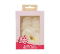 FunCakes Edible Wafer Flowers Deluxe Orchid White Medium - Fiori Commestibili Decorazioni per Torte, Cupcake e Dolci - Confezione da 10