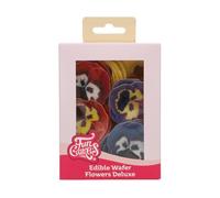 FunCakes Edible Wafer Flowers Deluxe Pansy Mix Small - Fiori Commestibili Decorazioni per Torte, Cupcake e Dolci - Confezione da 30