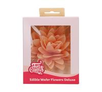 FunCakes Edible Wafer Flowers Deluxe Peony Orange Large - Fiori Commestibili Decorazioni per Torte, Cupcake e Dolci - Confezione da 1