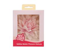 FunCakes Edible Wafer Flowers Deluxe Peony Pink Ombre Large - Fiori Commestibili Decorazioni per Torte, Cupcake e Dolci - Confezione da 1