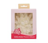 FunCakes Edible Wafer Flowers Deluxe Peony White Large - Fiori Commestibili Decorazioni per Torte, Cupcake e Dolci - Confezione da 1