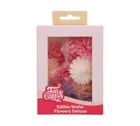 FunCakes Edible Wafer Flowers Deluxe Pompom/Daisy Mix Medium - Fiori Commestibili Decorazioni per Torte, Cupcake e Dolci - Confezione da 12