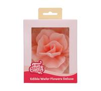 FunCakes Edible Wafer Flowers Deluxe Rose Pastella Pink Large - Fiori Commestibili Decorazioni per Torte, Cupcake e Dolci - Confezione da 1